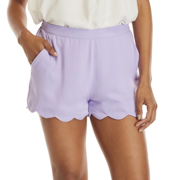 Naked Zebra Pants - •Naked Zebra• Lavender Scalloped Shorts